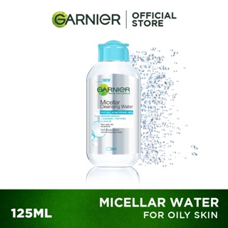 Garnier Blue Micellar Water (125ML) - For Oily & Acne Prone Skin, Cleanser, Skincare
