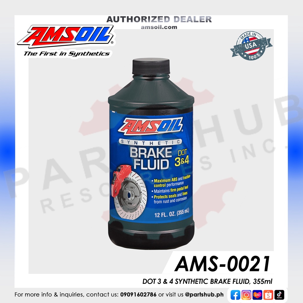 AMSOIL0021 DOT 3 & 4 SYNTHETIC BRAKE FLUID, 355ml Shopee Philippines