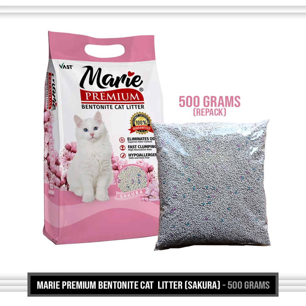LKJ500g Marie Premium Bentonite Sakura Cat Litter Eliminates Odor