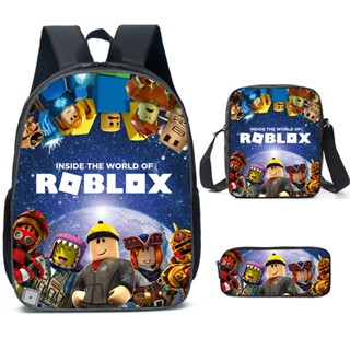 Roblox Backpack for kids pencil case shoulder bag three-piece set