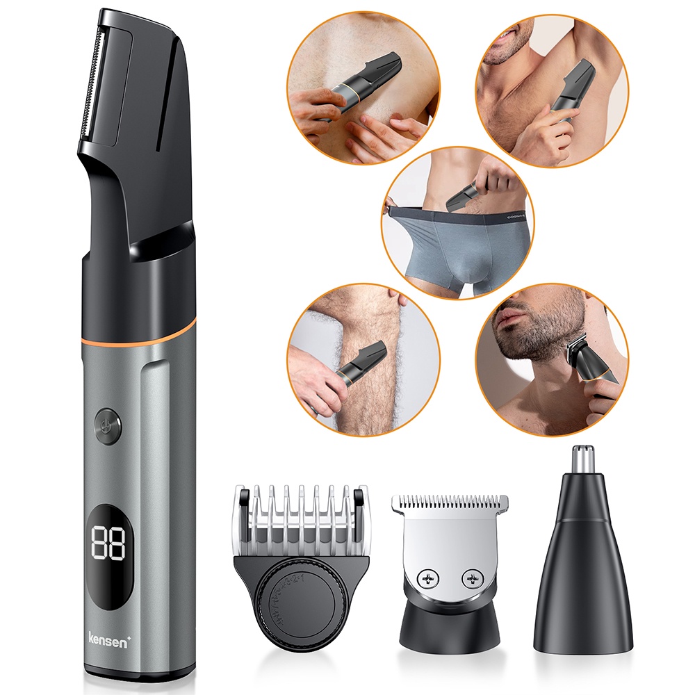 Kensen Body Hair Trimmer Electric Groin Trimmer Hair Removal Hair Cutting  Tool Multi-Directional Shaving In Sensitive Areas Waterproof Hair Clipper  with Travel Bag | Shopee Philippines