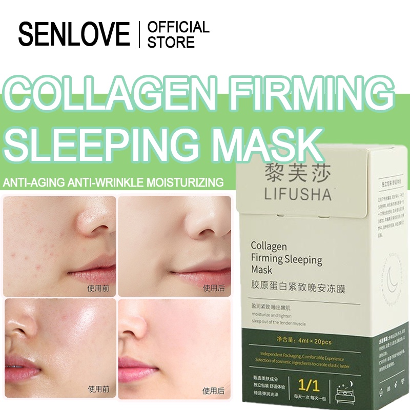 20PCS/BOX LIFUSHA Collagen Firming Sleeping Mask Moisturizing Anti