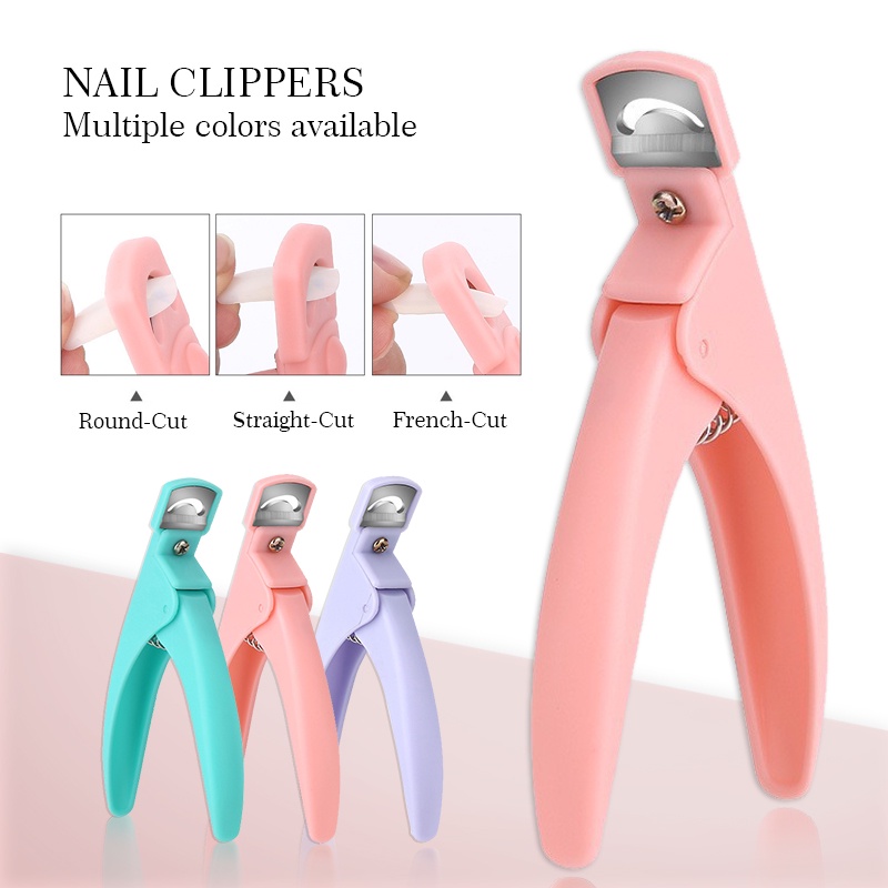 Nail Clipper Ushaped French False Nail Tips Cutter Stainless Steel Head Nails Clipper Manicure