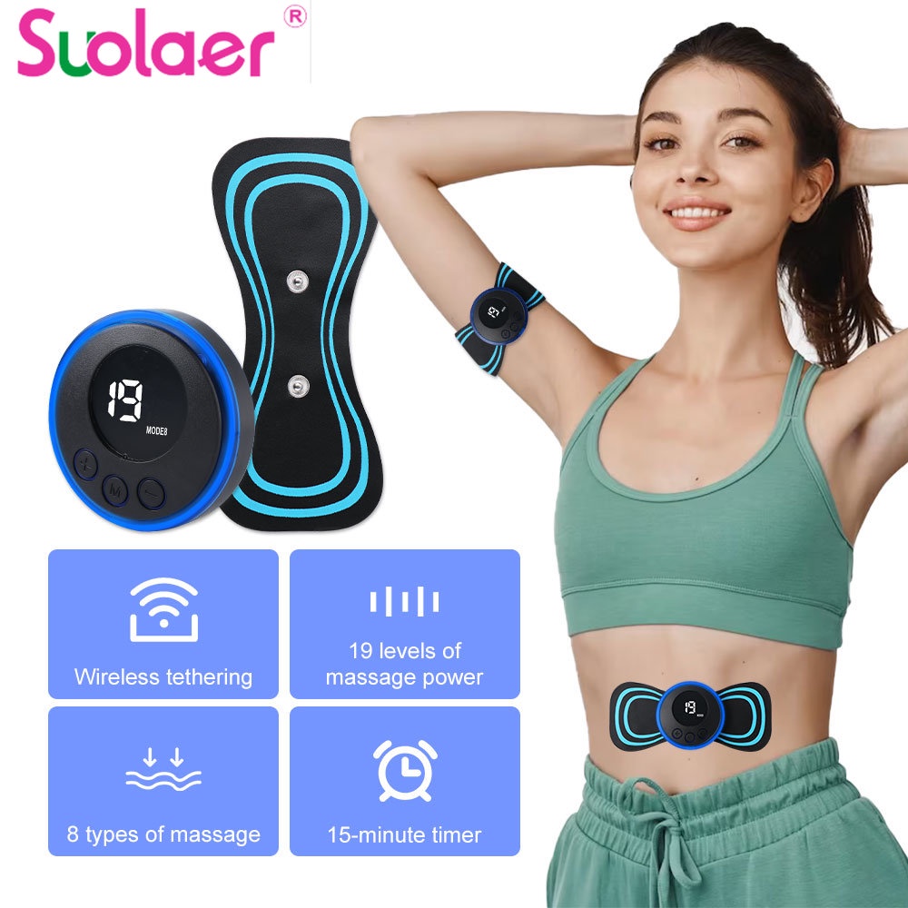 Suolaer Neck Rechargeable Massager Electric Neck Massage EMS Cervical ...