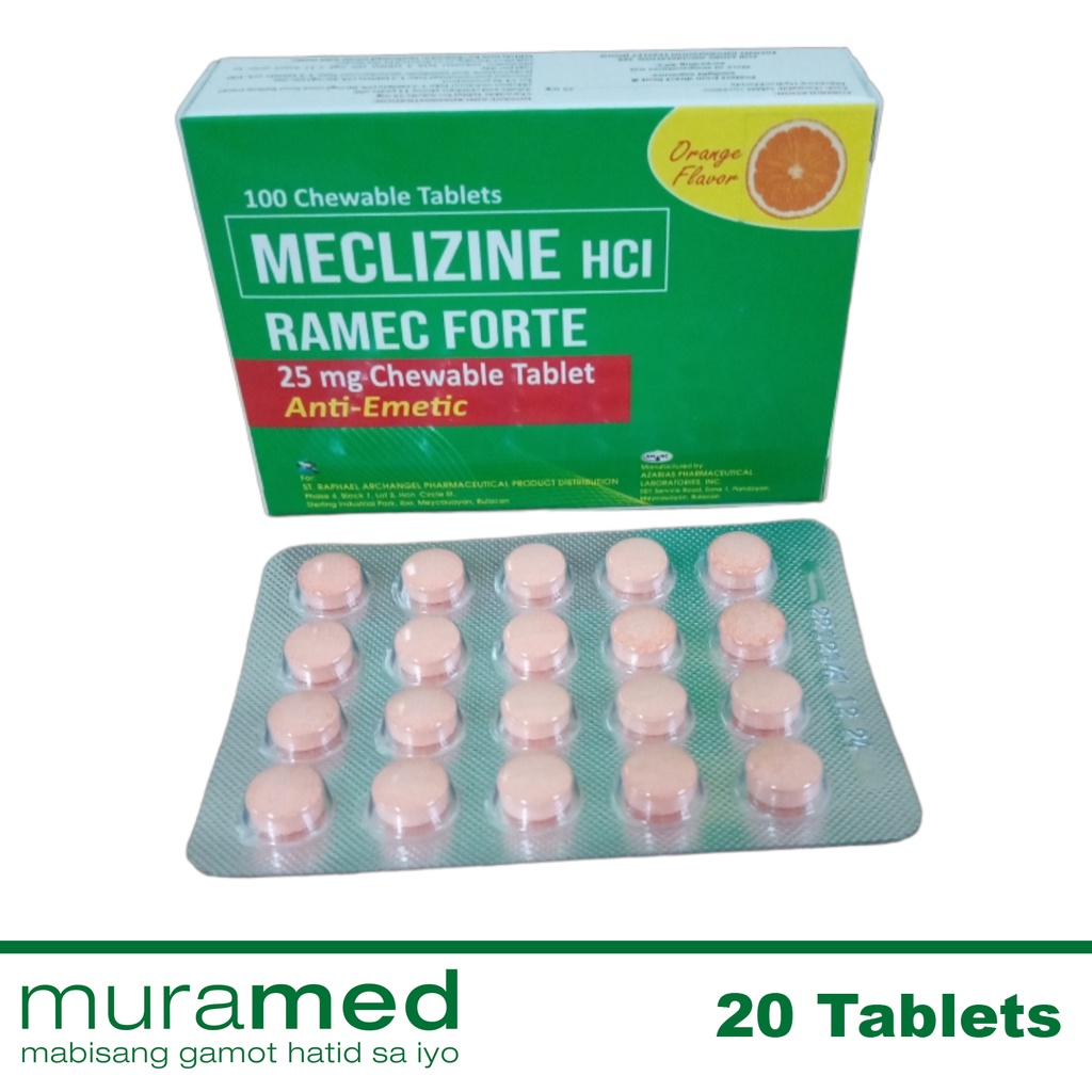 Ramec Forte Meclizine 25 mg Chewtab 20's Shopee Philippines