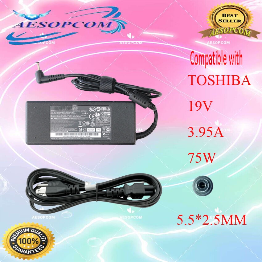 AbleGrid 90W AC Adapter Charger For ASUS & Toshiba Laptops – 19V 4.74A, 5.5x2.5mm Power Cord