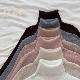 【ALin】turtle neck top for women long sleeved korean style cotton thin sweater bottoming shirt