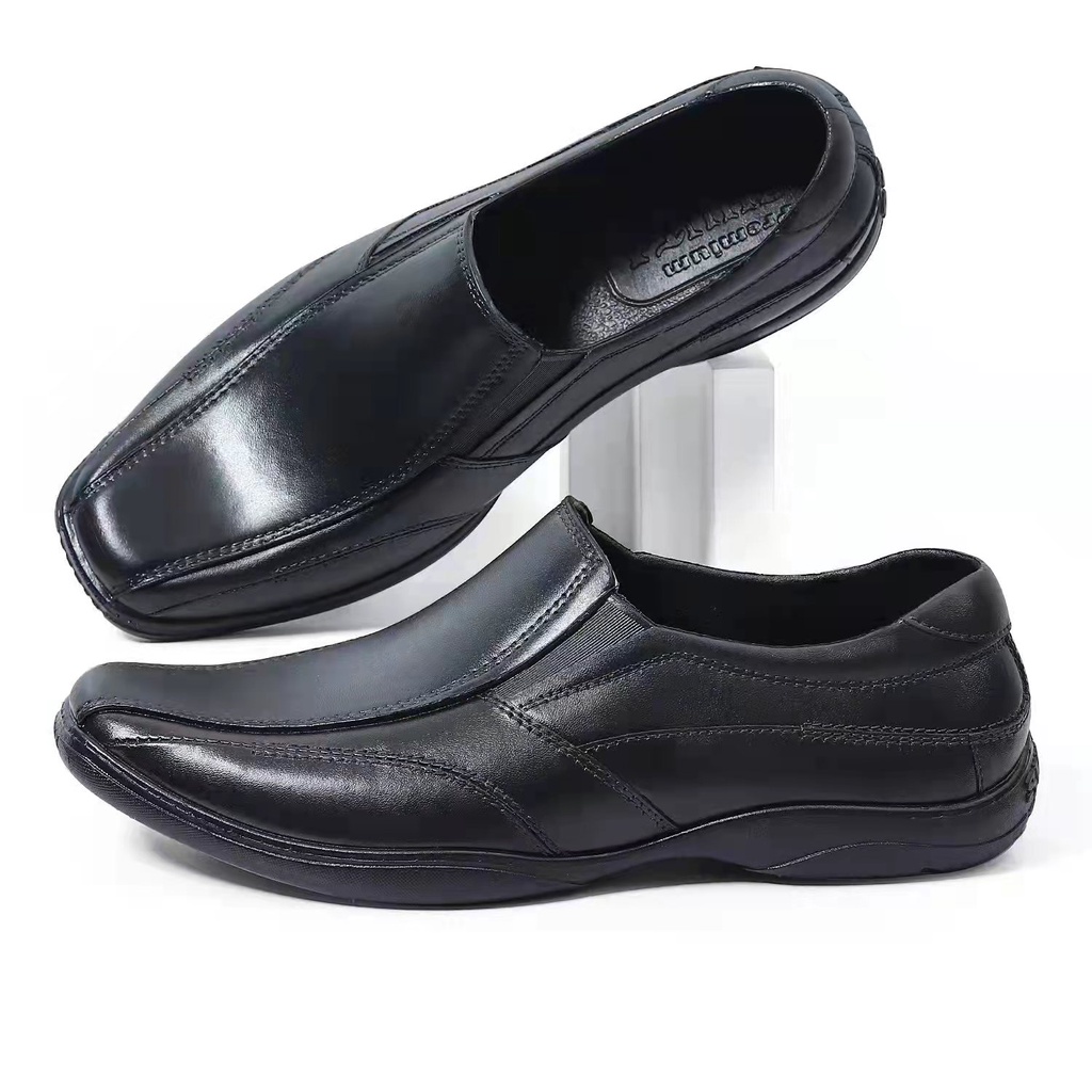 Hongfa Kids School Black Shoes For Boys rubber-weighty Performance shoes cod hf603