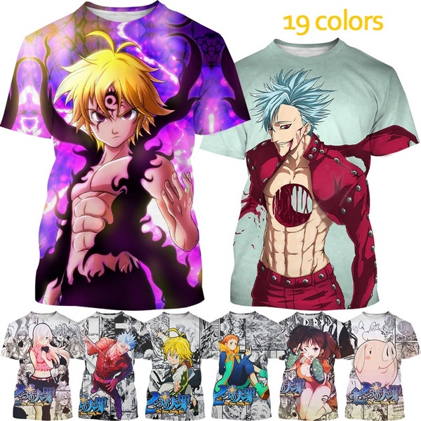 Anime Seven Deadly Sins Escanor 3D Printing Men's T-shirt Summer Hot Sales Nanatsu No Taizai Unisex Casual Short Sleeve #1
