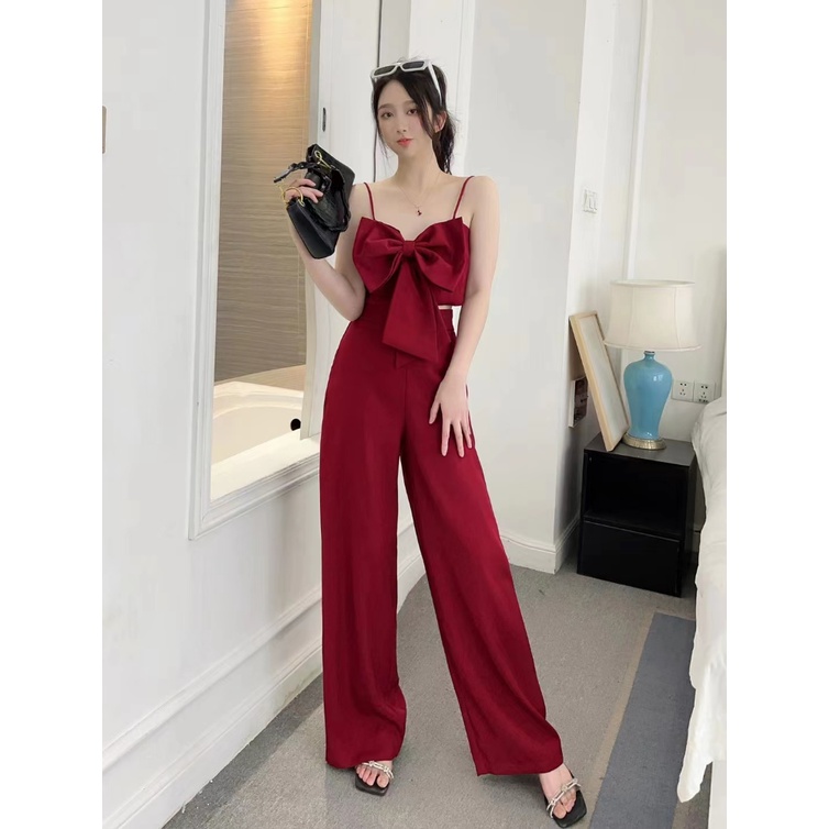 2023 New Bow Suspenders Top Trousers Two-Piece Suit