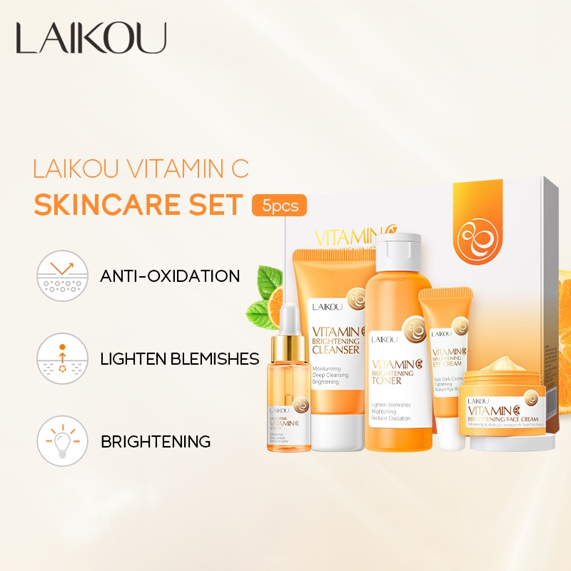 LAIKOU Vitamin C Brightening Skincare Set Reduce Blemish Spots