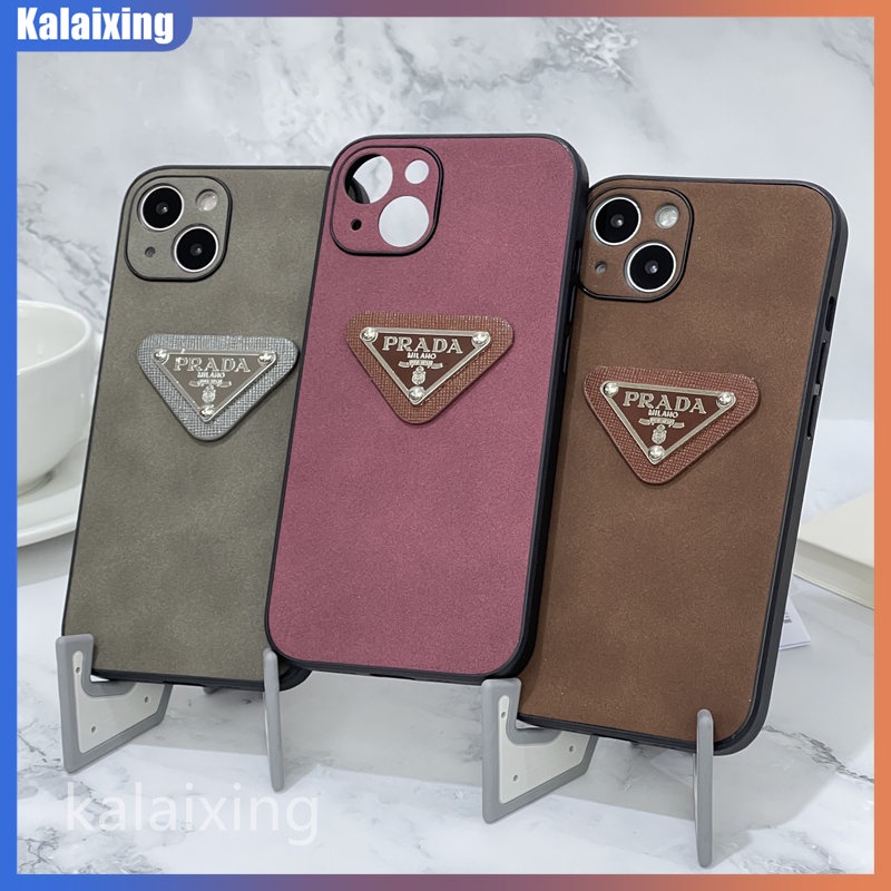 Suede Leather Prada Phone Case for iPhone 14 Pro Max 13 Pro Max 12 11 Pro  Max Xs Max Xr X Xs Casing Back Cover | Shopee Philippines