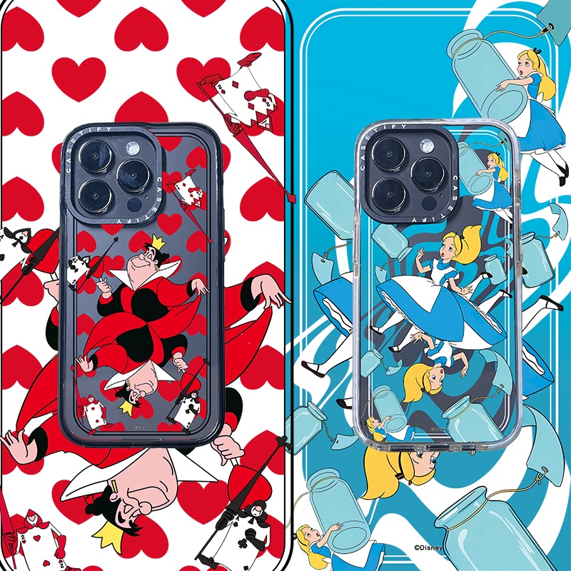 CASETiFY X Alice in Wonderland Queen and Alice Black White Edge Clear