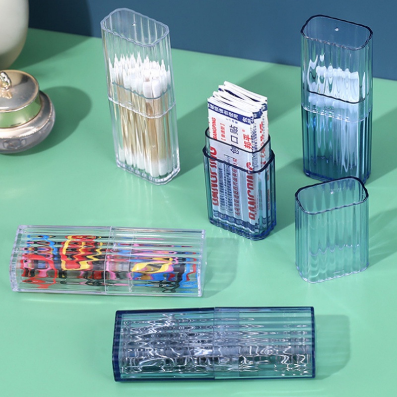 Toothpick Bandaid Organizer Case Portable Transparent Plastic Box Hair