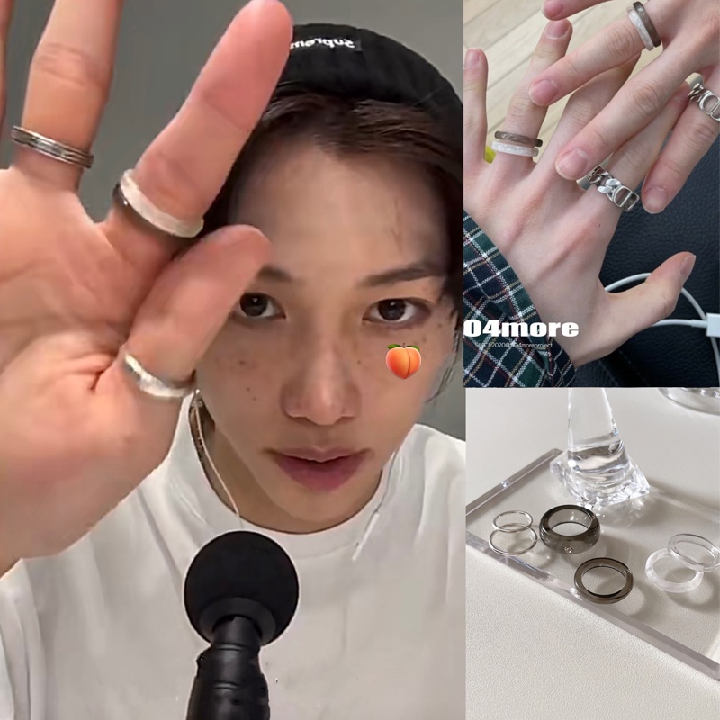 2023 Korean KPOP Stray Kids Hyunjin Felix Same Ring Vintage Resin