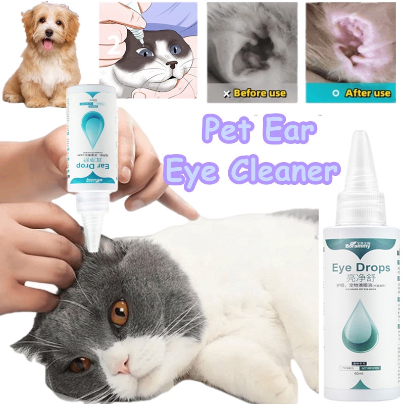 Pet Ear Mites Cleaner Dog Cat Odor Removal Ear Drop Eye Drops Infection ...