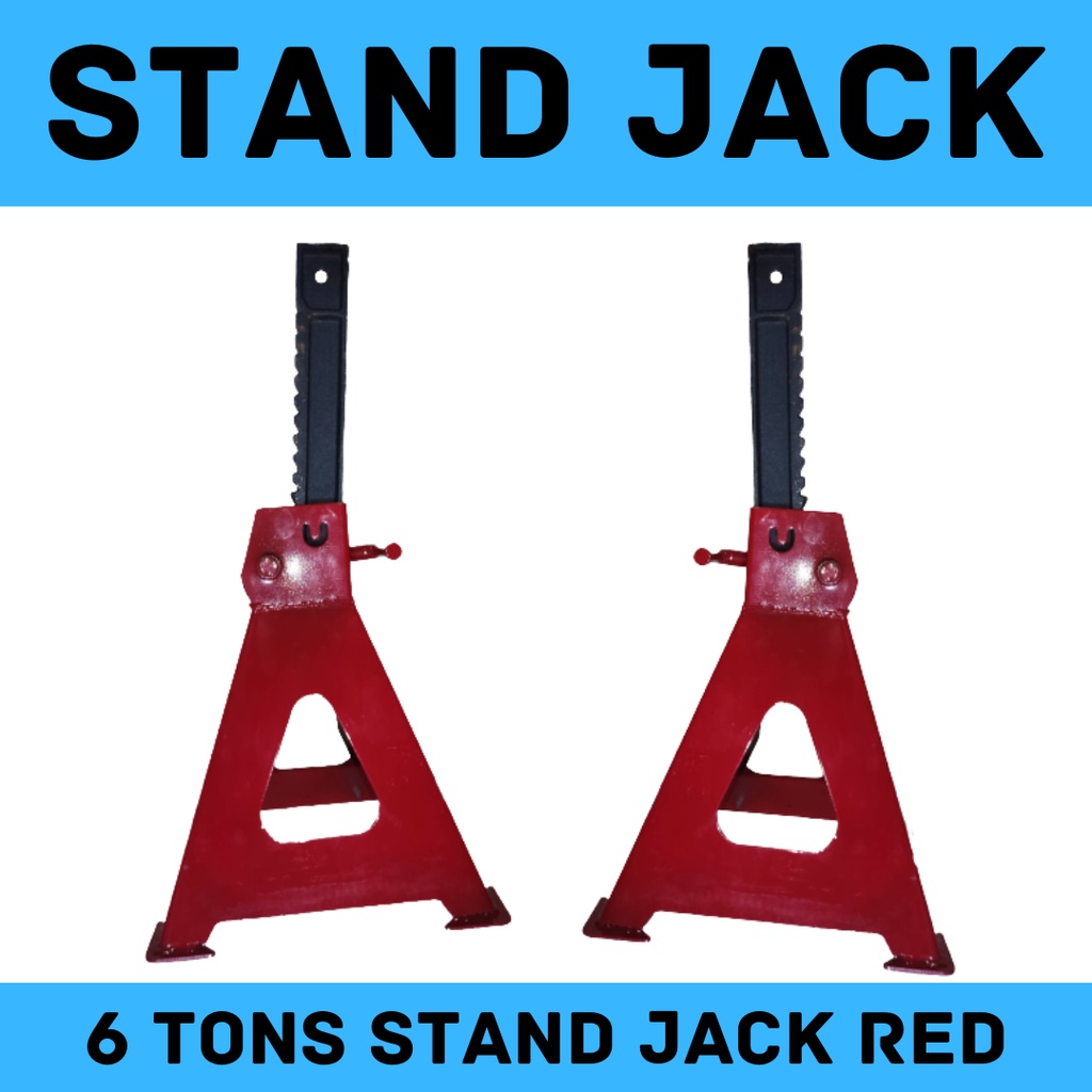 T.S Stand Jack 6 Tons Ratchet Jack Stand 2pcs Heavy Duty Jack Red 1