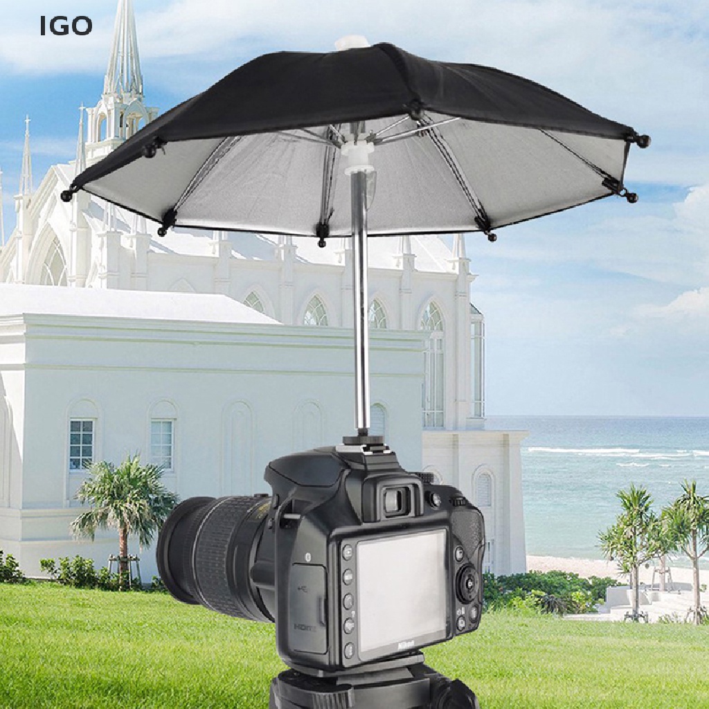 IGO Black Dslr Camera Umbrella Sunshade Rainy Holder For General Camera Photographic on