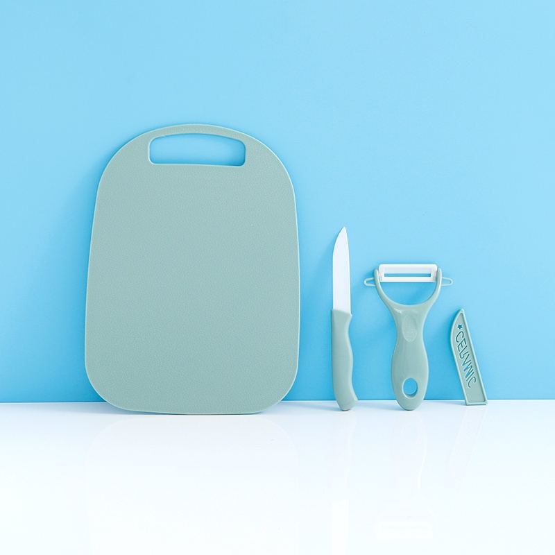 3in1 Ceramic Knife Cutting Board Peeler Kitchenware Travel Set
