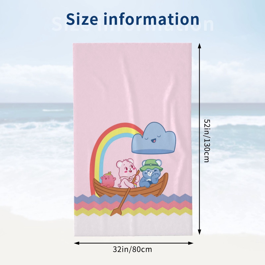 Care Bear Unisex Microfiber Towels Bath Robes Bath Towels Fashion Printed Beach Towels 130*80cm(52*32in)