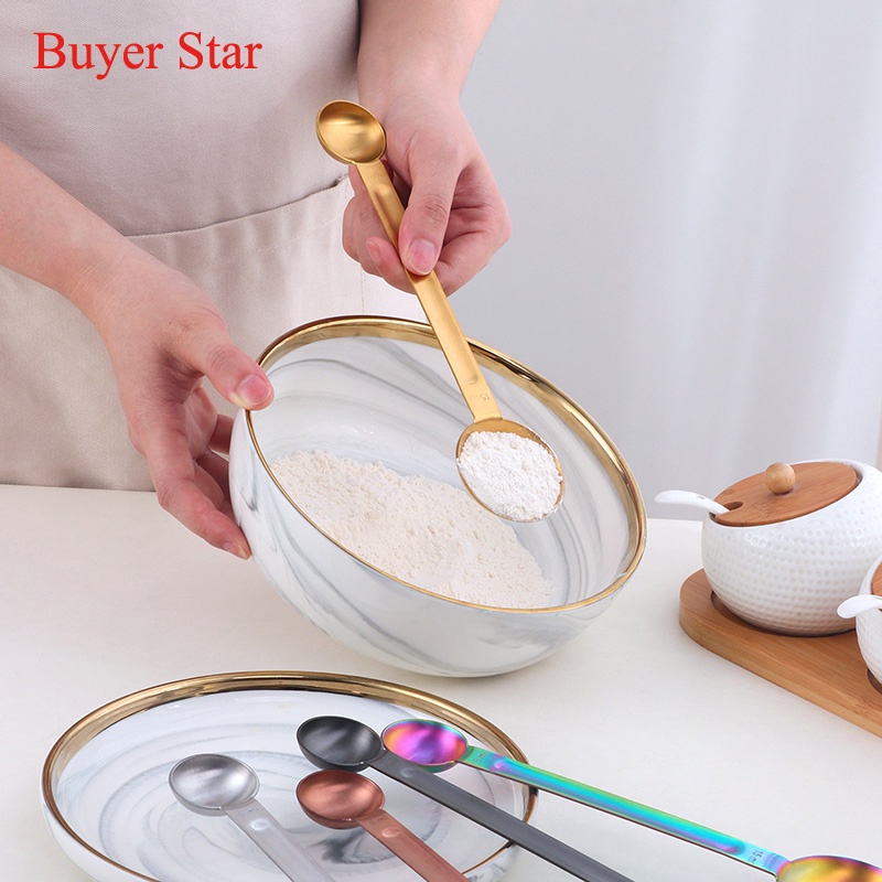 Stainless Steel Double Ended Measuring Spoon Two Capacity Compatible ...