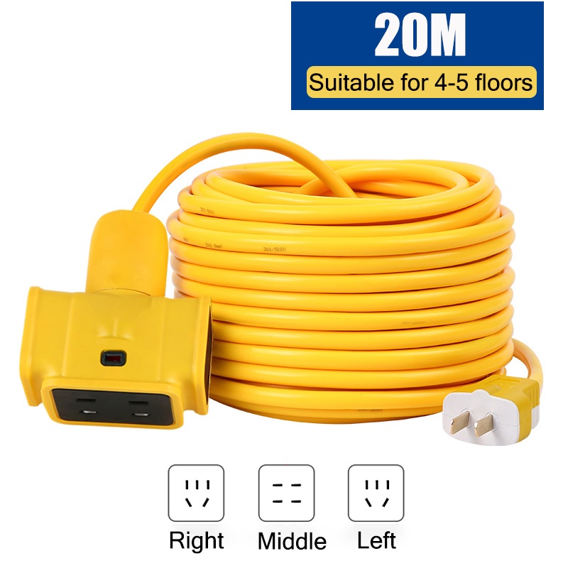 30M Extension Cord Socket Cable Extra long Plug in Strip Electric Vehicle Extension Wire With Switch - Image 5