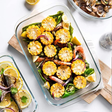 BUY 1 TAKE 1 Glass Baking Dish for Oven, Glass Pan, Rectangular Baking Pan Glass Bakeware, Glass Baked Plate Dish Thick Kitchen - Image 3