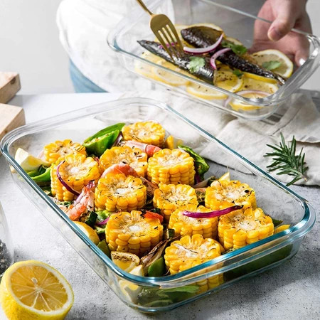 BUY 1 TAKE 1 Glass Baking Dish for Oven, Glass Pan, Rectangular Baking Pan Glass Bakeware, Glass Baked Plate Dish Thick Kitchen - Image 4