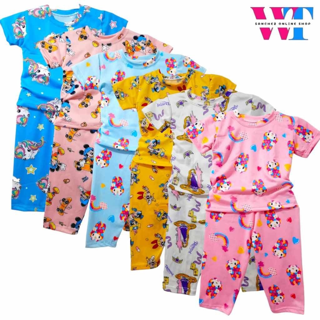 AGKS 3-5 Pairs Terno Pajama Sleepwear for Girls Kids 0-10 Yrs | Assorted Colors and Prints Set - Image 3
