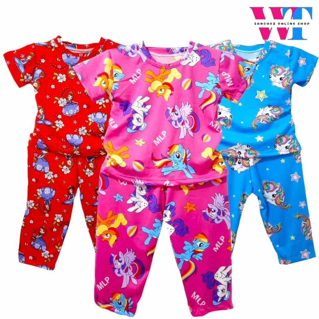 AGKS 3-5 Pairs Terno Pajama Sleepwear for Girls Kids 0-10 Yrs | Assorted Colors and Prints Set - Image 7