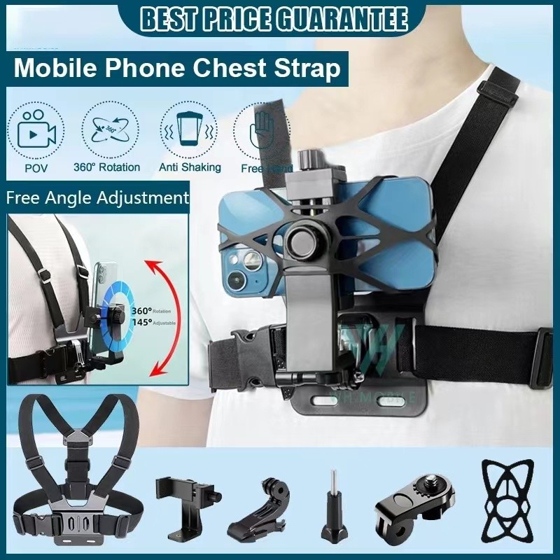 Phone Chest Strap Mount GoPro Chest Harness Holder for VLOG/POV Chest Mount for cellphone — view 7