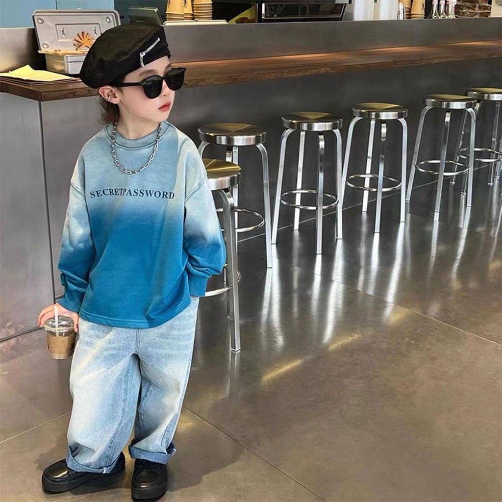 【Sweet Kids】4-14 Years Boy Jeans For Kids Korean Style Fashion Wide Leg Baggy Pants Straight Trouser - Image 3