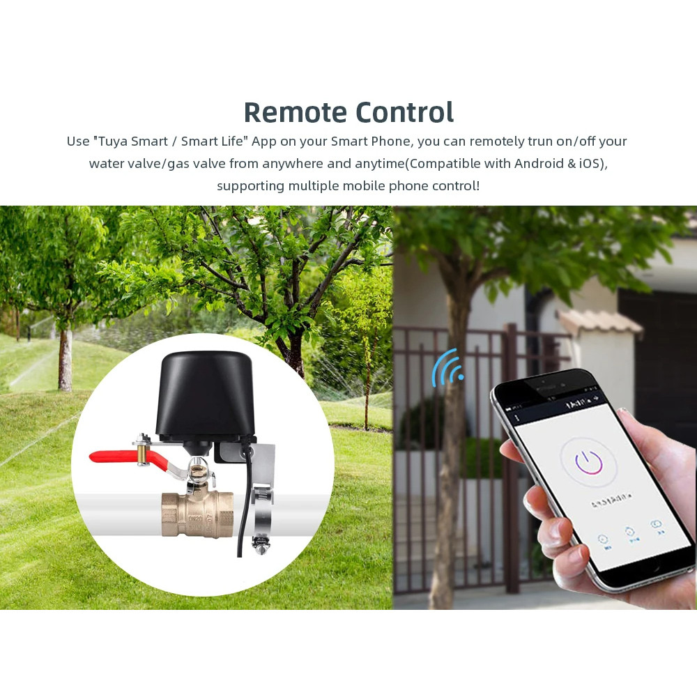 Tuya Smart Zigbee/WiFi Smart Water Gas Valve Switch Timer Garden Smart Faucet Smart Life Control Via Alexa Google Home — view 3