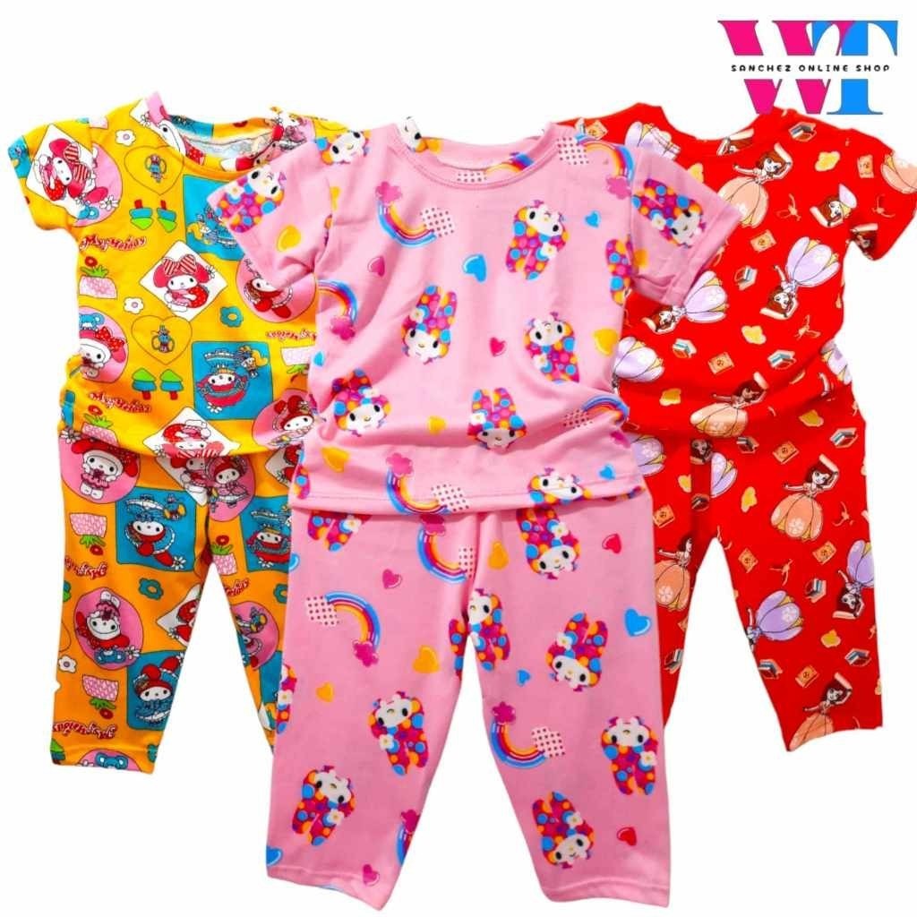 AGKS 3-5 Pairs Terno Pajama Sleepwear for Girls Kids 0-10 Yrs | Assorted Colors and Prints Set - Image 8