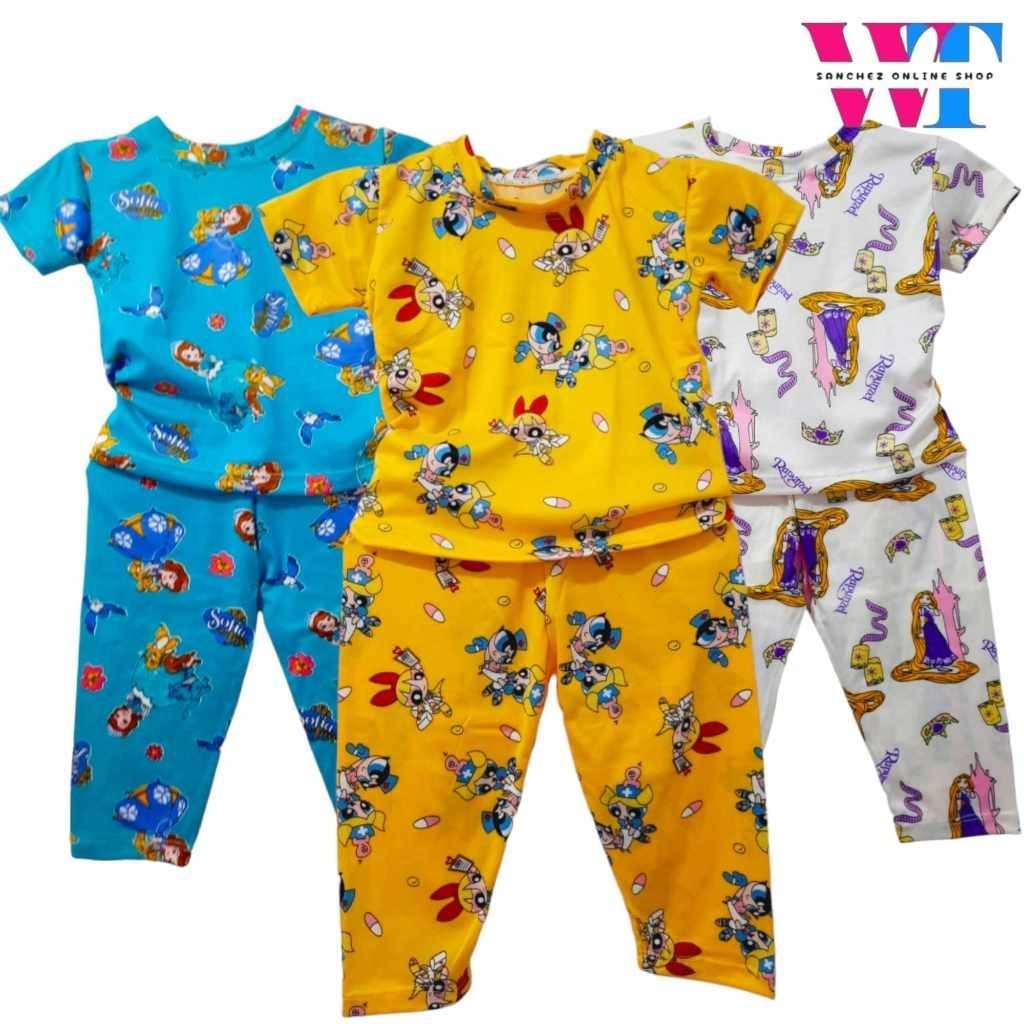 AGKS 3-5 Pairs Terno Pajama Sleepwear for Girls Kids 0-10 Yrs | Assorted Colors and Prints Set - Image 6