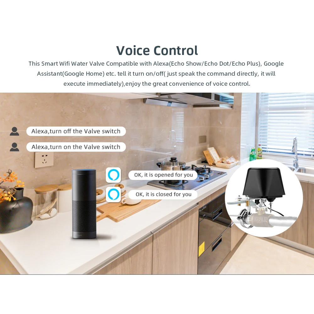 Tuya Smart Zigbee/WiFi Smart Water Gas Valve Switch Timer Garden Smart Faucet Smart Life Control Via Alexa Google Home — view 4