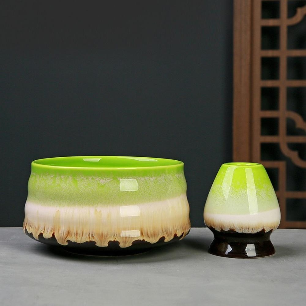 GLORYSUNY 5PCS Japanese Matcha Whisk, Bamboo Ceramic Reusable Matcha Tea Set, Traditional Japanese Chasen Tea-making Tools - Image 2