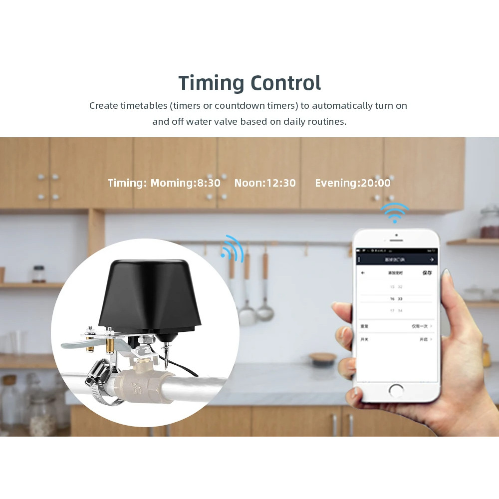 Tuya Smart Zigbee/WiFi Smart Water Gas Valve Switch Timer Garden Smart Faucet Smart Life Control Via Alexa Google Home — view 5