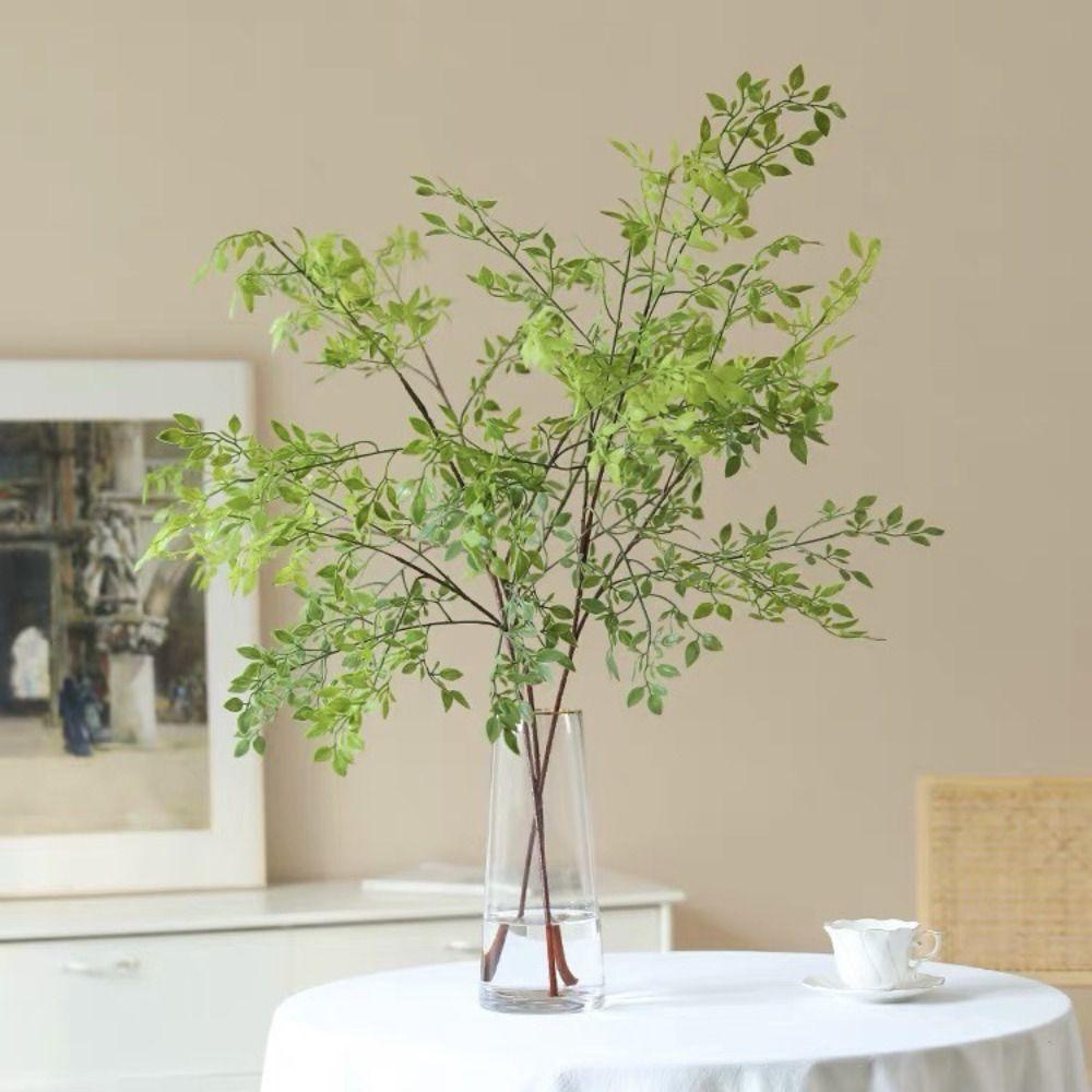 ALISONDZ Artificial Nantian Bamboo Branch, Handmade Flexible Simulation Nantian Bamboo, Floral Art Plastic 110cm Green Fake Plants Desktop Decoration - Image 5