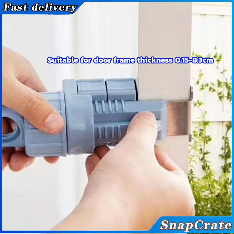 Snap Punch-free Portable Indoor Balcony 5 Hole Clothes Hanging Drying Rack Window Frame Hanger