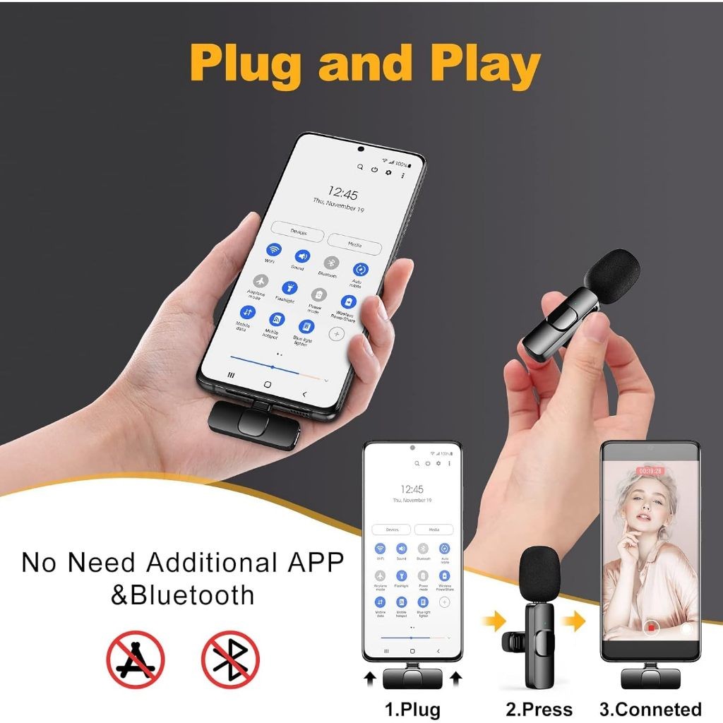 K9 Lavalier Microphone Wireless Lapel Microphone Lavalier Mic Vlogging for Microphone Live Stream - Image 5