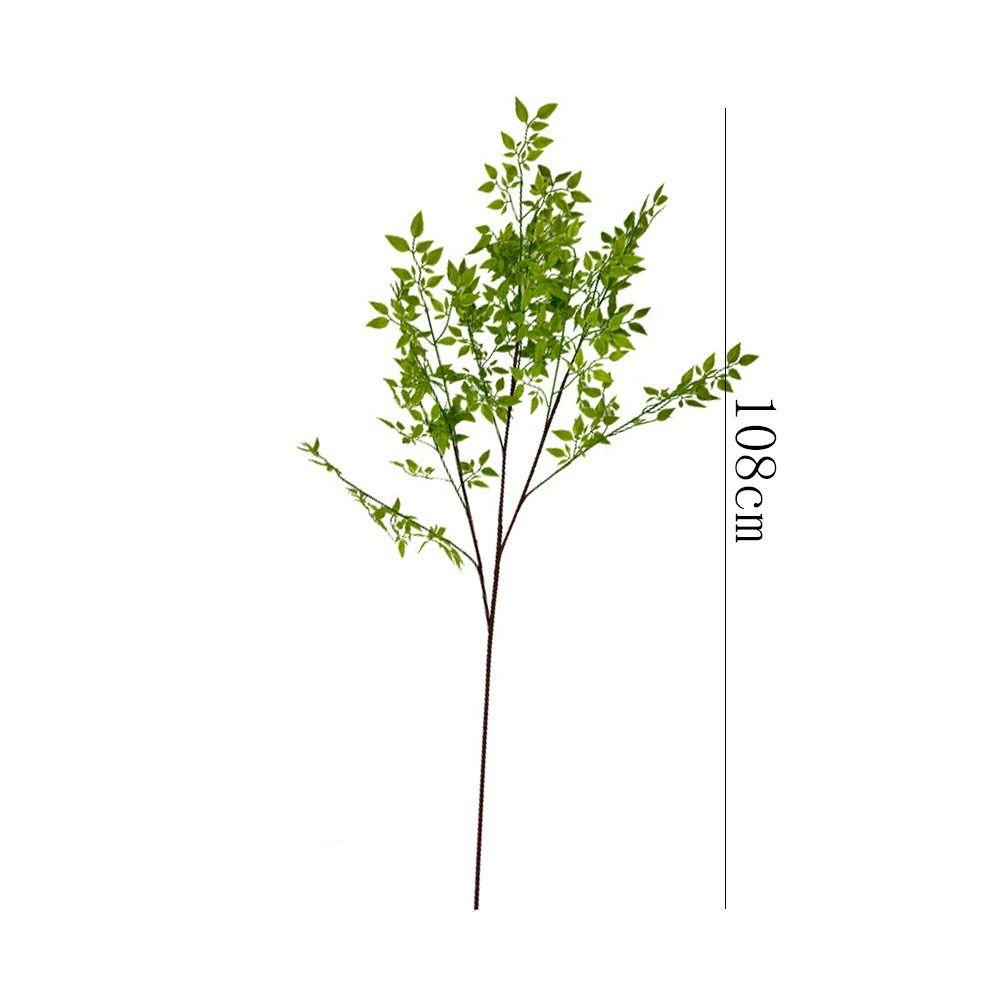 ALISONDZ Artificial Nantian Bamboo Branch, Handmade Flexible Simulation Nantian Bamboo, Floral Art Plastic 110cm Green Fake Plants Desktop Decoration - Image 4