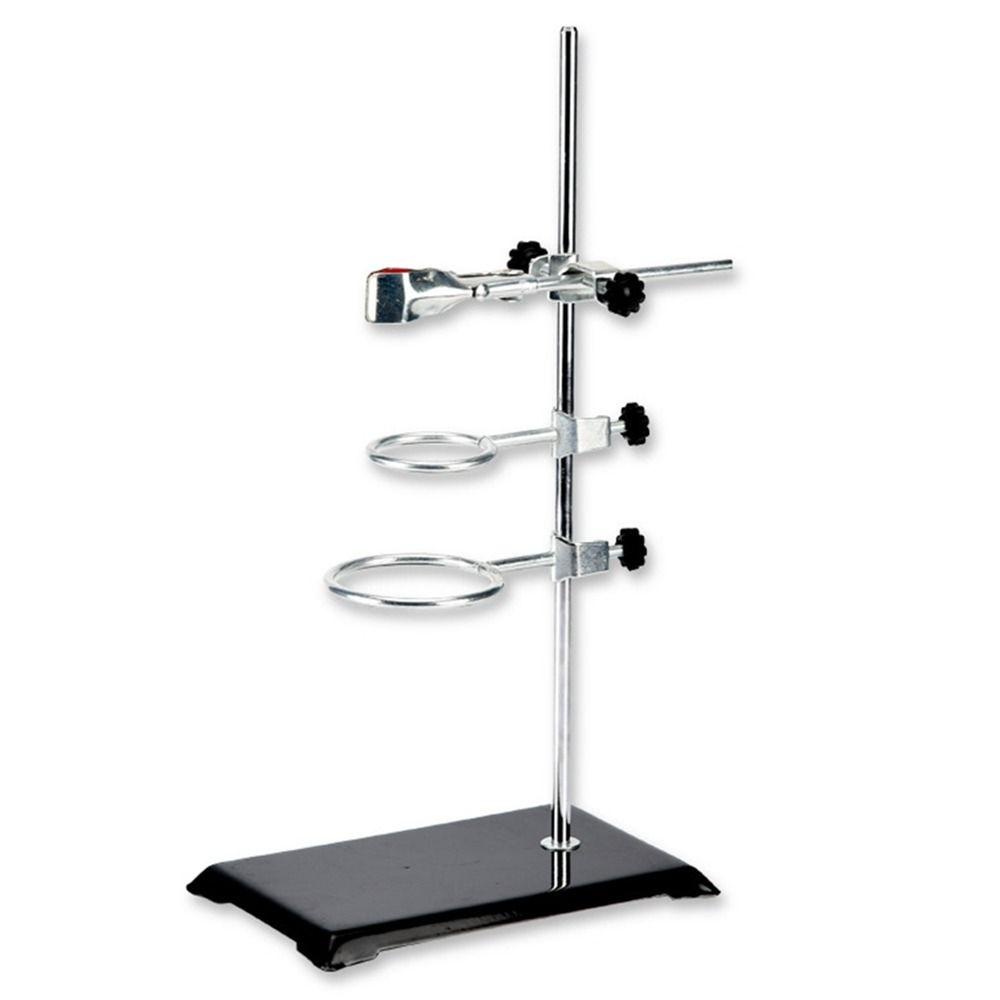Lab iron stand full set with square seat base cross clip titration ...