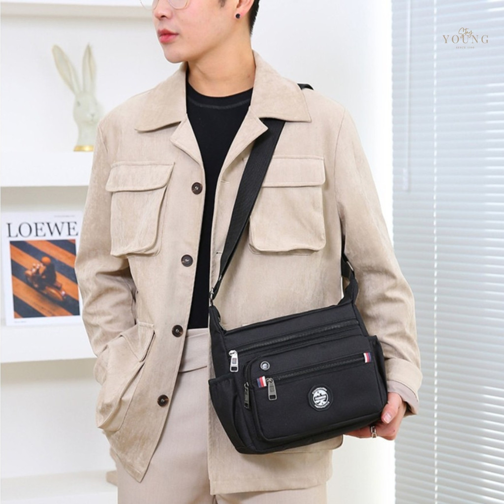 Dodo Fashion Men's Retro Casual Multi-compartment Shoulder Bag, Outdoor Simple Crossbody Bag #S216 - Image 5