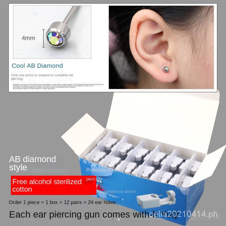 Disposable ear piercer ear piercing stud