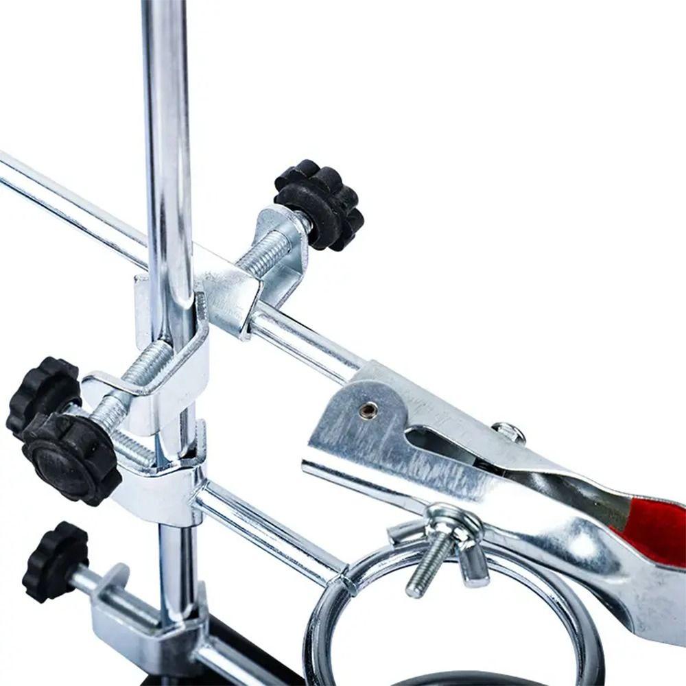 Lab iron stand full set with square seat base cross clip titration ...