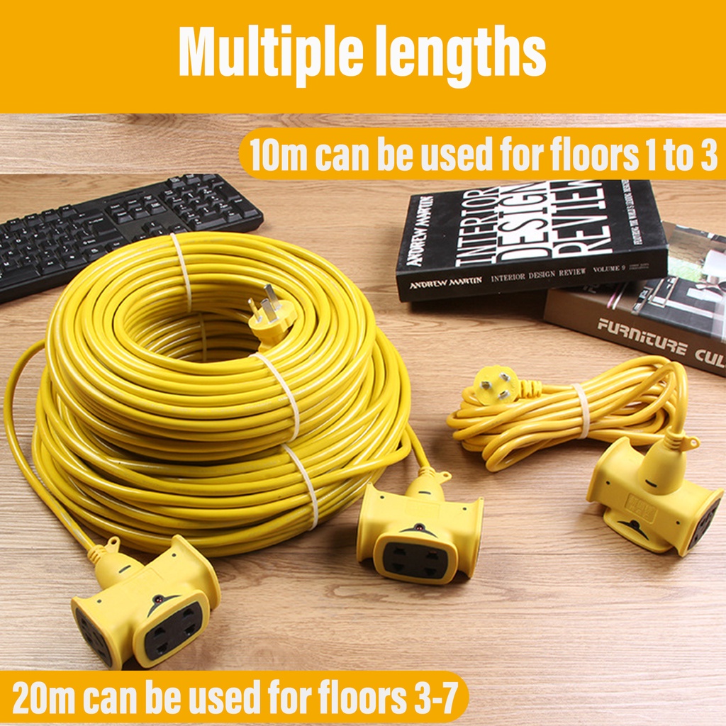 30M Extension Cord Socket Cable Extra long Plug in Strip Electric Vehicle Extension Wire With Switch - Image 7