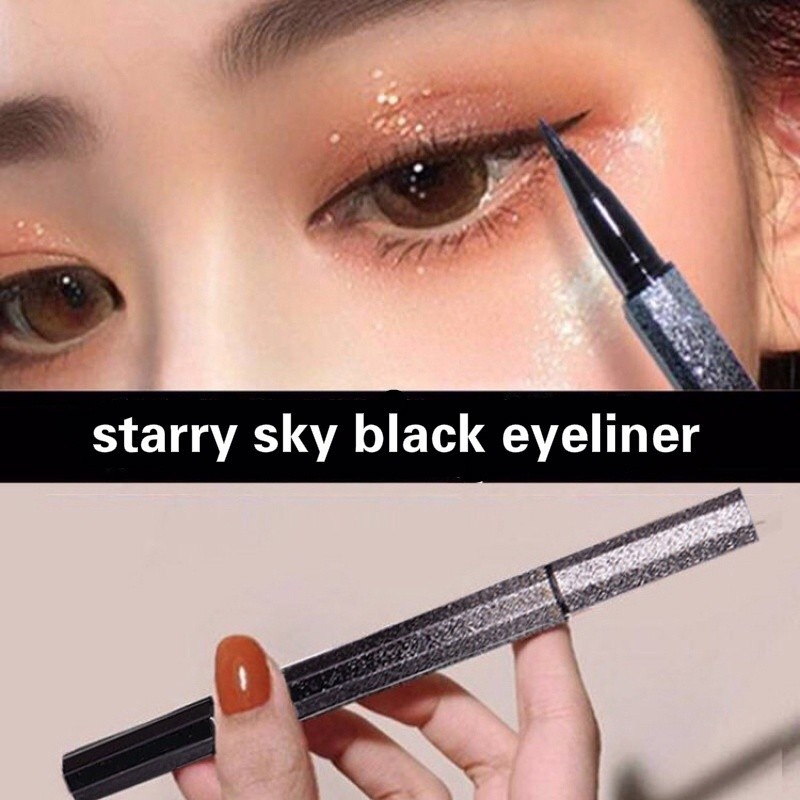 Starry sky black eyeliner waterproof long-lasting moisturizing eyebrows hydrating and smooth