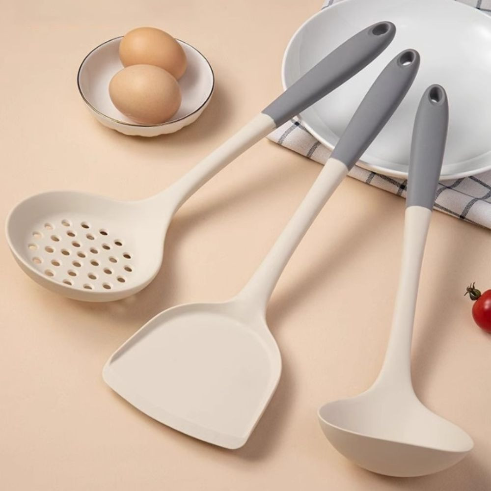 JUNE Spatula Set, Silicone Dual Color Kitchenware Set, Durable Non Stick Long Handle Heat-resistant Kitchen Utensil Set Kitchen Gadgets Accessories - Image 2