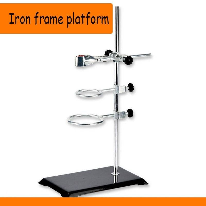 Lab iron stand full set with square seat base cross clip titration ...